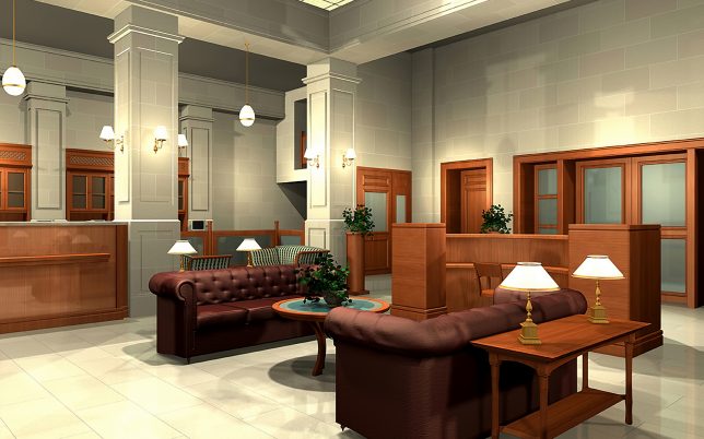 3D rendering of an office